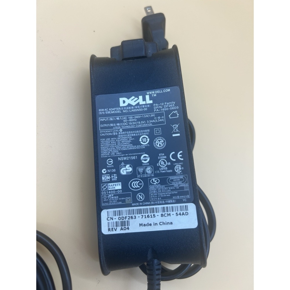 Genuine Dell PA-12 65W AC Adapter Charger LA65NS0-00 DF263 PA-1650-06D3 OEM‎
